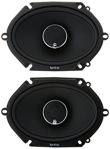 Infinity Kappa 6X8"/5X7" 300 Watts Max (100 Watts RMS) 2-Way Coaxial Car Audio Stereo Multi Element Speakers with UniPivot Tweeters with Oversized Voice Coils - Pair Bundled with Alphasonik Earbuds