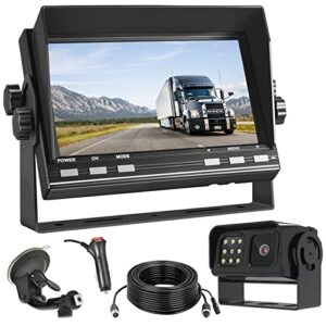 2k backup camera systems, 7 inch vehicle back up cameras with ip69 waterproof rear view camera ir night vision, wire reserve camera with suction cup mount bracket