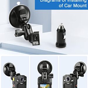 BOBLOV Car Suction Cup for HD66-02/D7 Body Camera, Car Mount and a Car Charger ONLY for HD66-02/D7 Body Camera, Don't Fit to Other Models Camera not Included