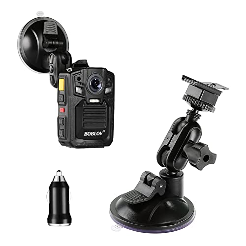 BOBLOV Car Suction Cup for HD66-02/D7 Body Camera, Car Mount and a Car Charger ONLY for HD66-02/D7 Body Camera, Don't Fit to Other Models Camera not Included