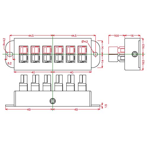 Chunzehui F-1011 6-Position 45A Power Pole Distribution Block Module, Connector Power Splitter Distributor Source Strip.