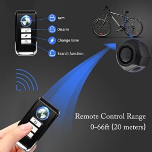 USUPERINK 110dB Bike Alarm Wireless Vibration Motion Sensor with USB Charging Ports, Anti-Theft Bicycle Motorcycle Alarm with Remote, Waterproof, 1SET