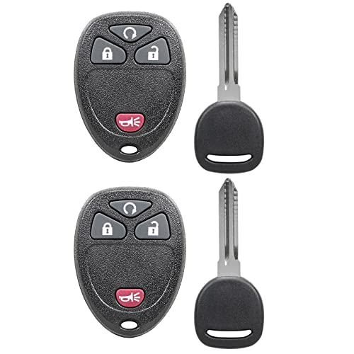 Keyless Entry Remote Replacement for GMC Sierra/Chevy Silverado Traverse Equinox Avalanche/Pontiac Torrent/Saturn Outlook Vue/Hummer H2 (OUC60270, OUC60221,15913421)with Uncut Trunk Car Key Fob-2 PACK