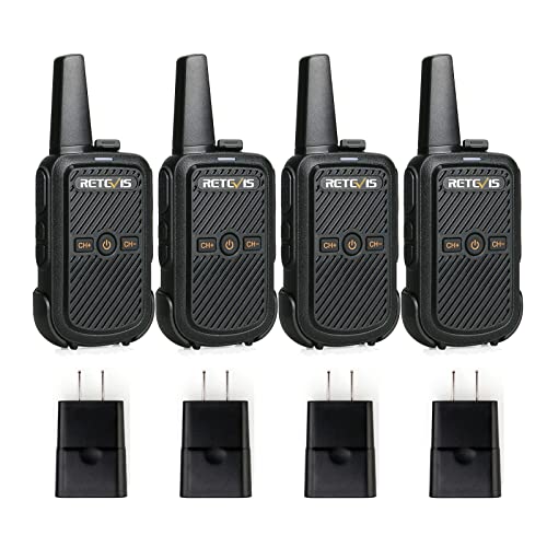 Retevis RT15 Small Walkie Talkies for Adults,Mini 2 Way Radio Rechargeable Long Range, USB Charging, Hands-Free Walky Talky for Camping Skiing Neighborhood Easter Basket Stuffers (4 Pack)