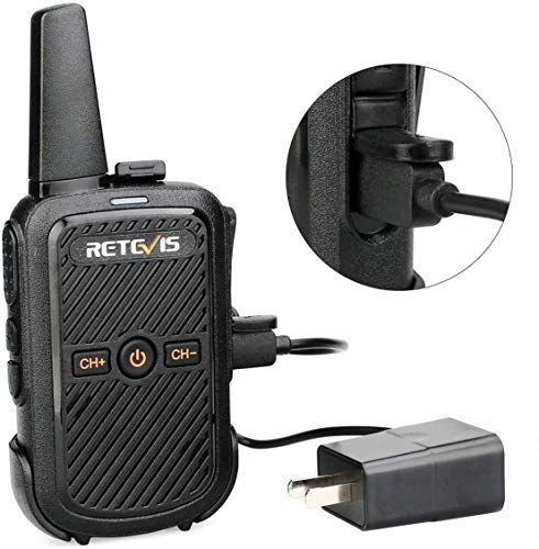 Retevis RT15 Small Walkie Talkies for Adults,Mini 2 Way Radio Rechargeable Long Range, USB Charging, Hands-Free Walky Talky for Camping Skiing Neighborhood Easter Basket Stuffers (4 Pack)