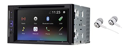 Pioneer in-Dash Double Din WVGA Display Built-in Bluetooth Multimedia DVD CD MP3 USB AM/FM Touchscreen Dual Phone Connection Car Stereo Receiver/Free Alphasonik Earbuds