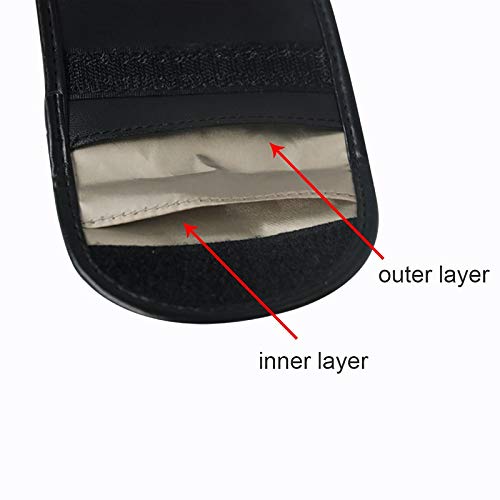 Mengshen Car Key Signal Blocker Pouch Case, (3 Pack) Faraday Bag RFID Signal Blocking Bags, Car Anti Theft Protection