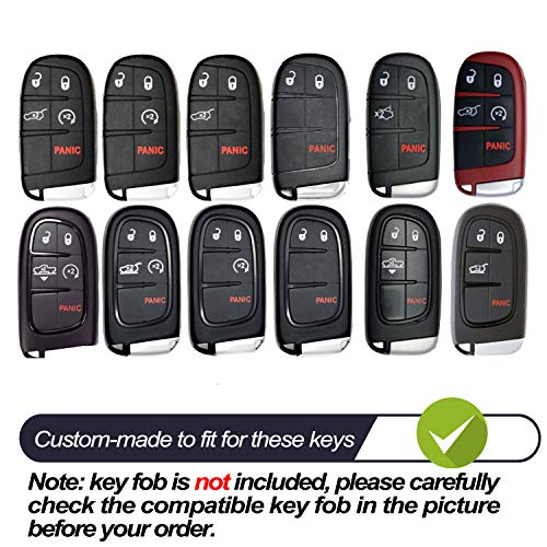 Fit for Jeep Compass Grand Cherokee Renegade Chrysler 200 300 Dodge Challenger Charger Durango Journey Fiat Pink TPU Key Fob Cover Case Remote Holder Skin Protector Keyless Entry Sleeve Accessories