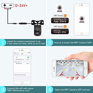 EWAY WiFi Wireless Backup Camera Compatible with iPhone/Android, Rear/Front View Reverse Camera for Car Truck Van SUV Pickup Trailer RV Camper, Guide Lines On/Off Wide View Angle WiFi Signal