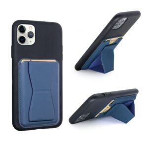 penekin phone wallet with magnetic stand, card holder for phone case supports car stand, kickstand phone card holder stick on compatible with iphone 14/13/12 series and most of cell phones (blue)