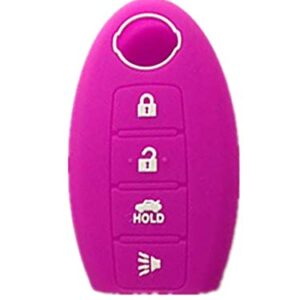 KAWIHEN Silicone Keyless Entry Smart Remote Key Fob Cover Compatible with for Nissan 350Z 370Z Altima Armada GT-R Leaf Pathfinder Rogue Sentra Maxima Murano Versa CWTWB1U840 285E3-3SG0D(purple)