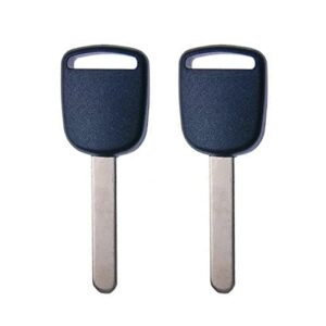 aks keys new uncut chipped transponder key compatible with honda id13 chip “f” ho01-pt (2 pack)
