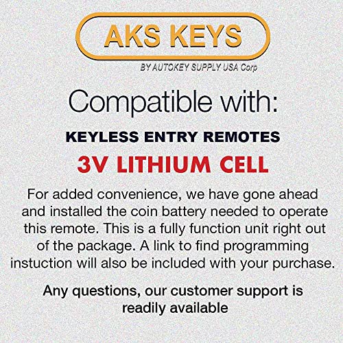 AKS Keys New Uncut Chipped Transponder Key Compatible with Honda ID13 Chip "F" HO01-PT (2 Pack)