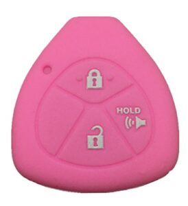 rpkey silicone keyless entry remote control key fob cover case protector replacement fit for toyota 4runner corolla matrix rav4 venza yaris pontiac vibe scion iq tc xb xd hyq12bby mozb41tg (pink)