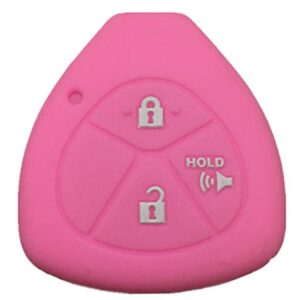 Rpkey Silicone Keyless Entry Remote Control Key Fob Cover Case protector Replacement Fit For Toyota 4Runner Corolla Matrix RAV4 Venza Yaris Pontiac Vibe Scion iQ tC xB xD HYQ12BBY MOZB41TG (Pink)