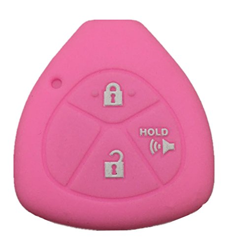 Rpkey Silicone Keyless Entry Remote Control Key Fob Cover Case protector Replacement Fit For Toyota 4Runner Corolla Matrix RAV4 Venza Yaris Pontiac Vibe Scion iQ tC xB xD HYQ12BBY MOZB41TG (Pink)