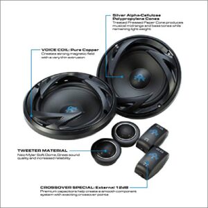 Autotek ATS65C 6.5 Inch Two Way Car Speakers (Black and Blue, Pair) - 300 Watt Max, 2 Way, Voice Coil, Neo-Mylar Soft Dome Tweeter, Pair of 2 Car Speakers