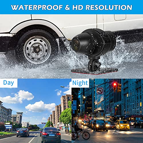 VSYSTO X10 HD Backup Camera and Dashcam System 10-inch LCD Quad Split View with 4 Channel Separate Sync Recording Waterproof Night Vision Cameras Front Rear Side View for Semi Truck Van RV Trailer