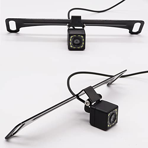 Aienxn Car Backup Camera, 170° Wide View Angle Waterproof HD 12LED Night Vision Car Rear View Camera Including Universal Backup Camera License Plate Bracket for Cars, SUV, Trucks, RV etc. Q-050-set