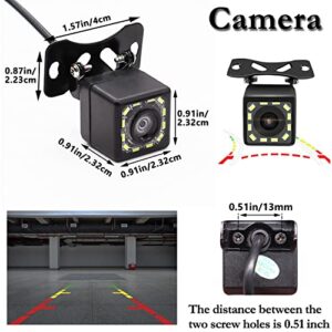 Aienxn Car Backup Camera, 170° Wide View Angle Waterproof HD 12LED Night Vision Car Rear View Camera Including Universal Backup Camera License Plate Bracket for Cars, SUV, Trucks, RV etc. Q-050-set