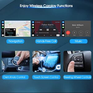 Wireless CarPlay, Compatible with Apple CarPlay Wireless Adapter Upgrade 5.0 Chip, CarPlay Dongle Converts Wired to Wireless, for Factory Wired CarPlay Cars Model Year After 2015, Plug & Play (Black)