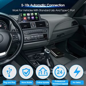 Wireless CarPlay, Compatible with Apple CarPlay Wireless Adapter Upgrade 5.0 Chip, CarPlay Dongle Converts Wired to Wireless, for Factory Wired CarPlay Cars Model Year After 2015, Plug & Play (Black)