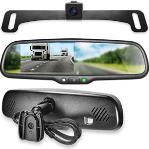 master tailgaters 10.5″ oem rear view mirror with 4.3″ lcd screen and 170° backup camera | rearview universal fit | auto adjusting brightness lcd | anti glare | full original mirror replacement