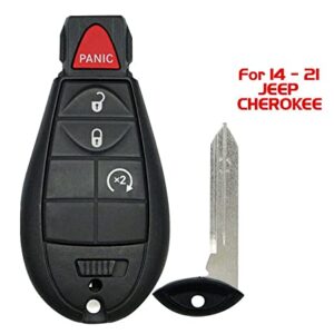 Lot of 1x New Replacement Keyless Remote Key Fob Compatible with & Fit For JEEP CHEROKEE 2014-2021