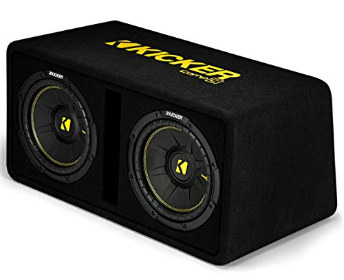 Kicker Bundle Compatible with Universal Vehicles 44DCWC102 Dual 10" CompC Ported Dual Loaded Sub Box Enclosure with HA-A400.1 800 Watt Subwoofer Amplifier and HA-AK8 900W Amp Install Kit