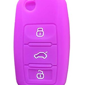 KAWIHEN Silicone Key Fob Cover Compatible with for Volkswagen 3 Button Bettle Golf Jetta Passta HLO1J0959753AM HLO1J0959753D NBG735868T NBG 735868T