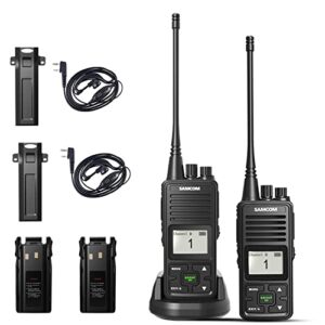 samcom two-way radios long range, walkie-talkie for adults, 2 way radio with earpiece, 3000mah walkie talkies rechargeable battery programmable uhf radios for commercial business hunting