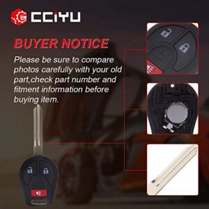 cciyu X 2 Flip Key Fob with Key Blade 3 buttons Replacement for 2003-2016 for Infiniti FX35 FX45 QX4 for Nissan Armada Cube Frontier NV1500 Quest Series with FCC CWTWB1U751A