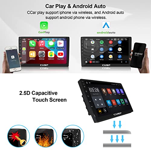 2023 New 9 Inch Android Car Stereo Radio GPS Navigation 8+128G Universal Double Din 1280X720 QLED Screen Wireless Apple Carplay Android Auto in-Dash Kit Head Unit Multimedia Player,Play Store,YouTube