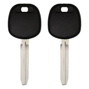 keyless2go replacement for new uncut transponder ignition 4c chip car key toy43 (2 pack)