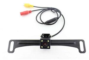 universal car reversing back-up camera with ip67 waterproof rating, 170° view angle 4 infrared night vision led lights, vehicle rear view camera system for us license plate mounting