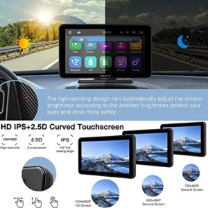 2023 Newest CarPlay Unit & Android Auto, APHQUA 7 Inch IPS 1080P Touch Screen Car Stereo with Backup Camera, Bluetooth, Mirror Link, Google, Dash or Windshield Mount