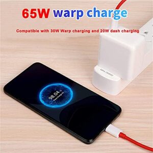 Warp65 65W Warp Wall Charger Adapter 10V6.5A for OnePlus 9 9 Pro 8T 8T Cyberpunk 2077 Nord, Warp30 Charger for OnePlus 8 Pro 8 7T 7T Pro 7T Pro Mclaren 7 Pro 6T Mclaren with 2m Dual Type-C Warp Cable
