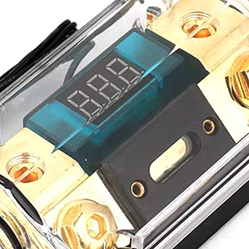 KEDAKEJI 0/2/4 Gauge Car Audio Digital Led Display Fuse Holder ANL 100Amp Include Fuse Distribution Block 1 way in 1 way out