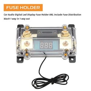 KEDAKEJI 0/2/4 Gauge Car Audio Digital Led Display Fuse Holder ANL 100Amp Include Fuse Distribution Block 1 way in 1 way out