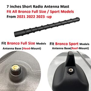 7" Bronco Short Antenna, Compatible with Ford Bronco Full Size and Sport All Models 2021 2022 2023, Good Reception, Black, 7 Inch Spiral AM FM Radio Antenna, for Bronco Accessories 2021 2022 2023