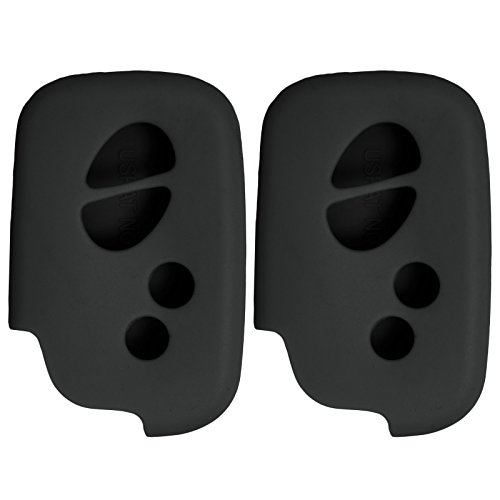 Keyless2Go Replacement for New Silicone Cover Protective Case for Smart Keys with FCC HYQ14AAB HYQ14ACX - Black - (2 Pack)