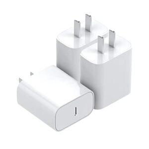 3 pack 20w usb c charging block pd fast charge usbc cube type-c head for iphone 14 13 12 or samsung galaxy s22 s21 s20