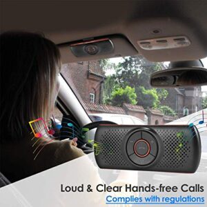 Aigoss Bluetooth Car Speakerphone, Wireless Car Kit for Handsfree Talking Car Stereo Music Receiver Player, Built-in Mic/TF Card Player/Siri & Google Assistant