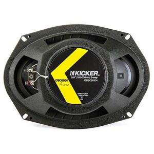 KICKER 43DSC69304DS 6x9 720 Watt 3-Way 4-Ohm Car Audio Thin Profile Coaxial Speakers with Dome Tweeters, Foam Surrounds & Polypropylene Cone, 2 Pairs