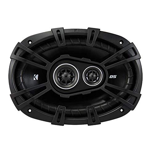 KICKER 43DSC69304DS 6x9 720 Watt 3-Way 4-Ohm Car Audio Thin Profile Coaxial Speakers with Dome Tweeters, Foam Surrounds & Polypropylene Cone, 2 Pairs