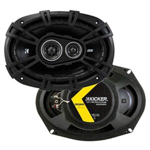 KICKER 43DSC69304DS 6x9 720 Watt 3-Way 4-Ohm Car Audio Thin Profile Coaxial Speakers with Dome Tweeters, Foam Surrounds & Polypropylene Cone, 2 Pairs