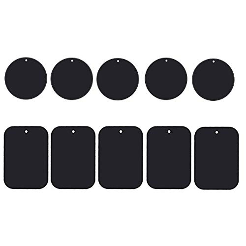 Phone Magnet Sticker, Uuustar 10PACK Metal Plates with Full Adhesive for Magnetic Car Mount Phone Holder (10PACK)