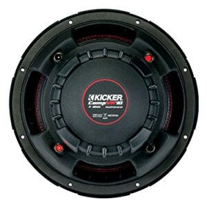 Kicker 43CVR102 CompVR 10 Inch 1400 Watts 2 Ohm Dual Voice Coil Car Audio Subwoofer with Polypropylene Cone and 360 Degree Back Bracing, Pair