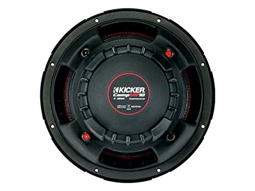 Kicker 43CVR102 CompVR 10 Inch 1400 Watts 2 Ohm Dual Voice Coil Car Audio Subwoofer with Polypropylene Cone and 360 Degree Back Bracing, Pair