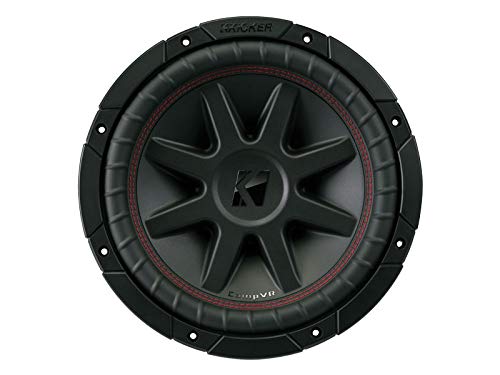 Kicker 43CVR102 CompVR 10 Inch 1400 Watts 2 Ohm Dual Voice Coil Car Audio Subwoofer with Polypropylene Cone and 360 Degree Back Bracing, Pair